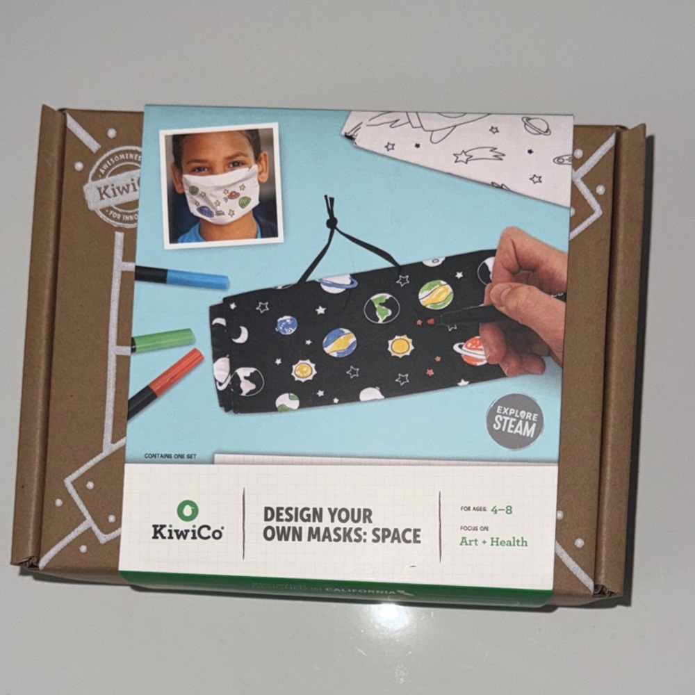 Kiwi Space-Themed Kids Mask Kit - Black and Multicolor